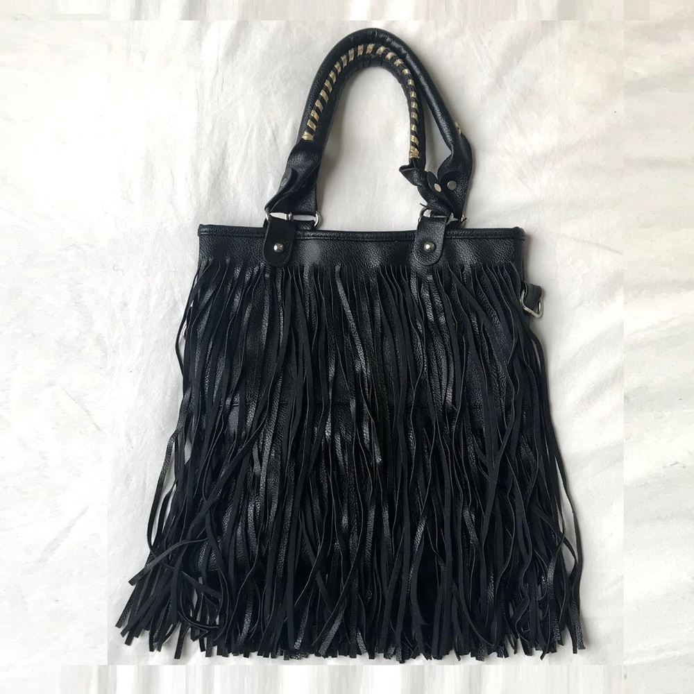 Chic boho fringe cross body bag